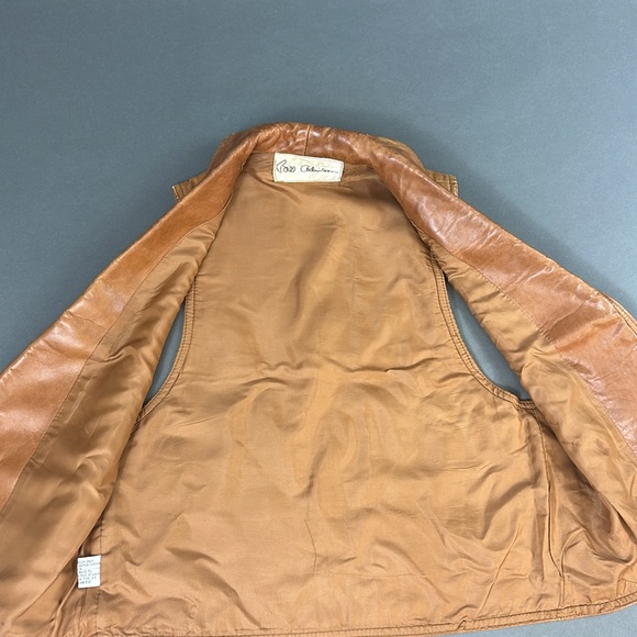 *Bill Atkinson* Vintage Tan Leather Western Vest Size S - Picture 10 of 16